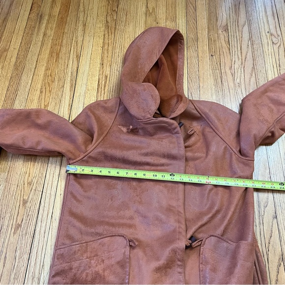 Mycra Pac Sz P Orange Reversible Coat Toggle Double Breast Small Faux Suede - Picture 3 of 7